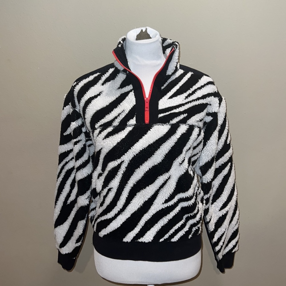Rag & Bone Zebra Half Zip Sherpa Pullover - image 7